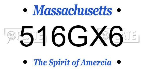 516GX6 Massachusetts License Plate
