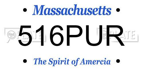 516PUR Massachusetts License Plate