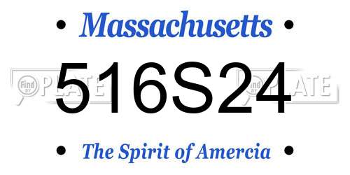 516S24 Massachusetts License Plate