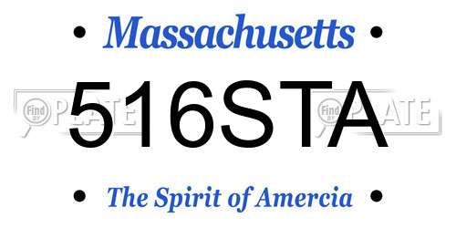 516STA Massachusetts License Plate