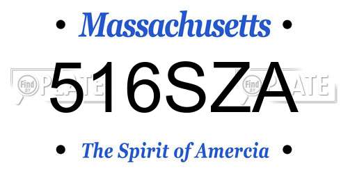 516SZA Massachusetts License Plate