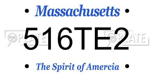 516TE2 Massachusetts License Plate