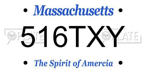 516TXY Massachusetts License Plate