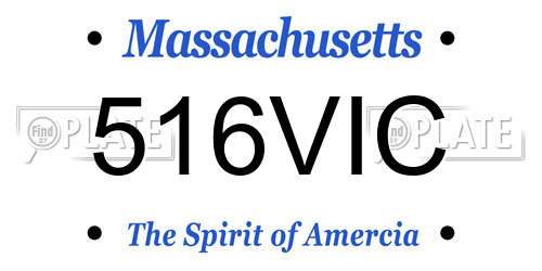 516VIC Massachusetts License Plate