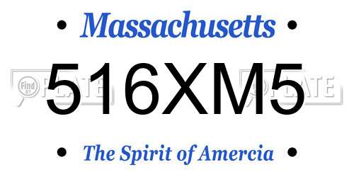 516XM5 Massachusetts License Plate