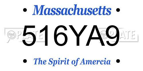 516YA9 Massachusetts License Plate