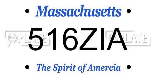 516ZIA Massachusetts License Plate