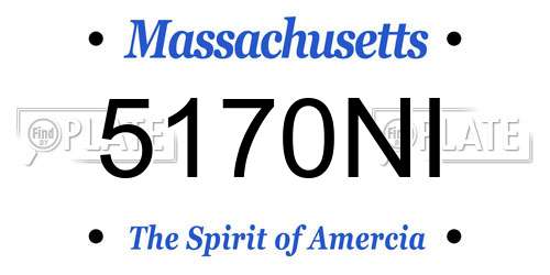 5170NI Massachusetts License Plate