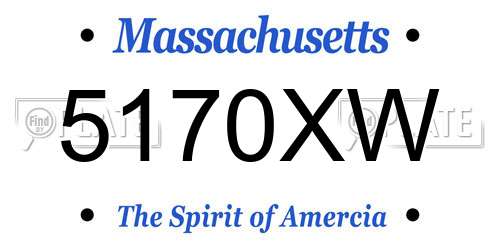 5170XW Massachusetts License Plate