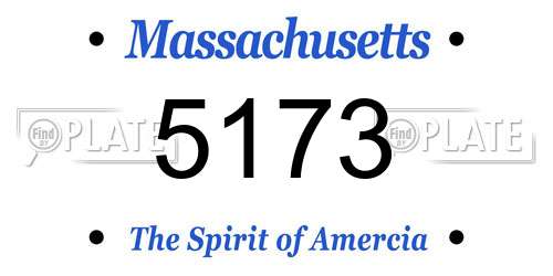 5173 Massachusetts License Plate