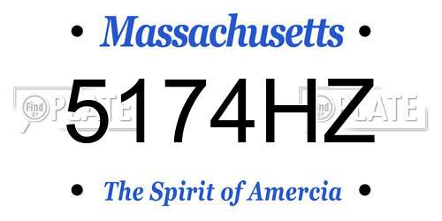 5174HZ Massachusetts License Plate