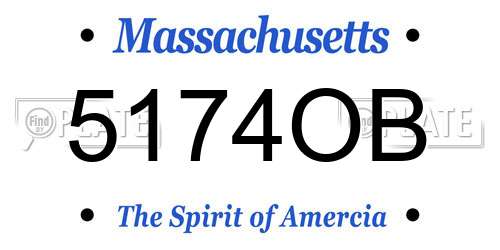 5174OB Massachusetts License Plate
