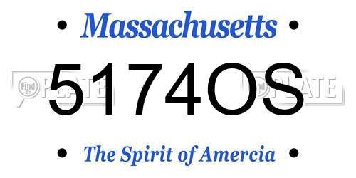 5174OS Massachusetts License Plate