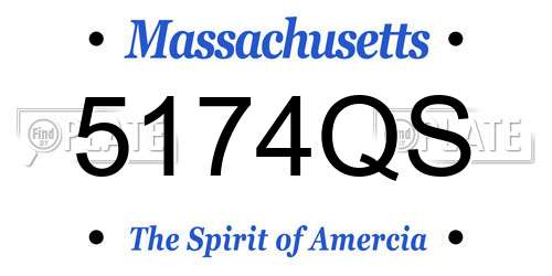 5174QS Massachusetts License Plate