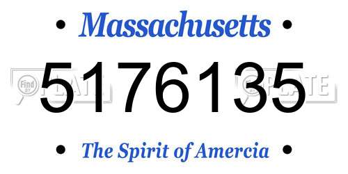 5176135 Massachusetts License Plate