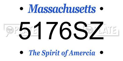5176SZ Massachusetts License Plate