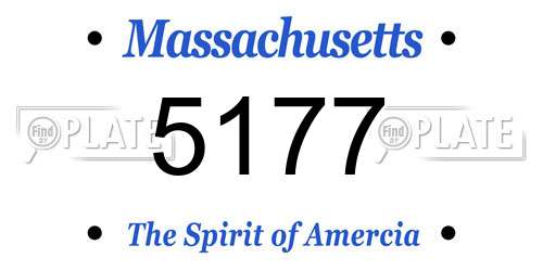 5177 Massachusetts License Plate