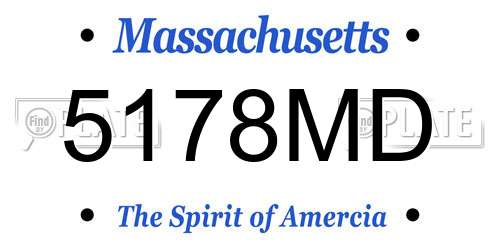 5178MD Massachusetts License Plate