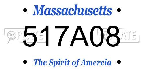 517A08 Massachusetts License Plate