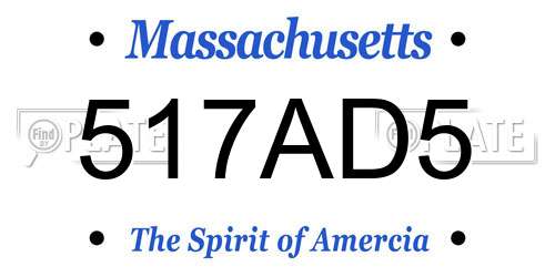 517AD5 Massachusetts License Plate