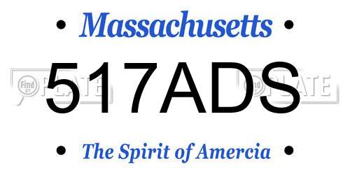 517ADS Massachusetts License Plate