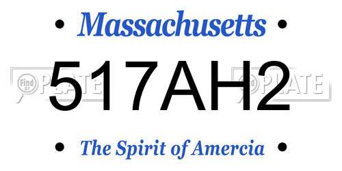 517AH2 Massachusetts License Plate