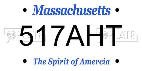 517AHT Massachusetts License Plate