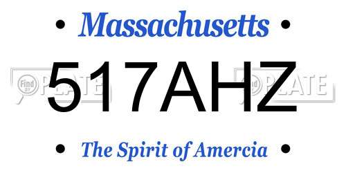 517AHZ Massachusetts License Plate