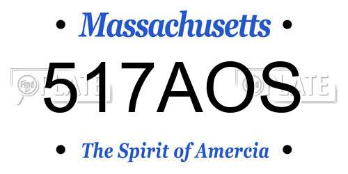517AOS Massachusetts License Plate