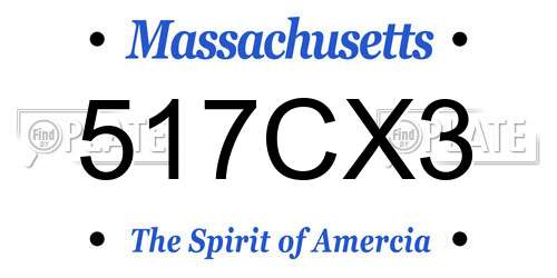 517CX3 Massachusetts License Plate