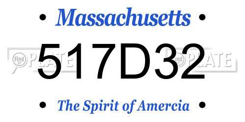 517D32 Massachusetts License Plate