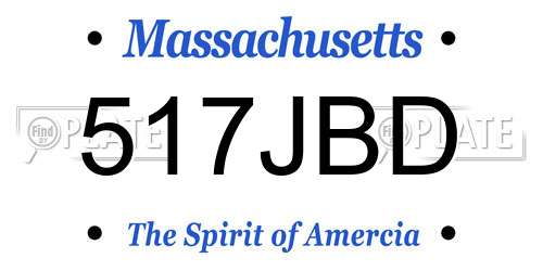 517JBD Massachusetts License Plate