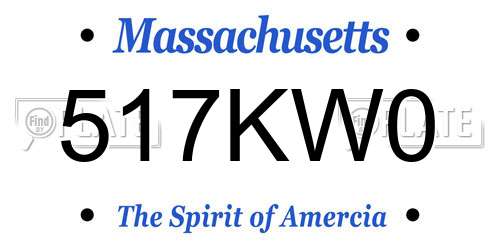 517KW0 Massachusetts License Plate