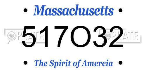 517O32 Massachusetts License Plate