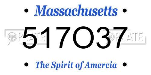517O37 Massachusetts License Plate