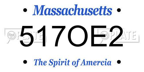 517OE2 Massachusetts License Plate