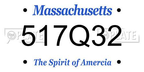 517Q32 Massachusetts License Plate