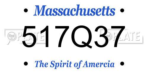 517Q37 Massachusetts License Plate