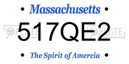 517QE2 Massachusetts License Plate