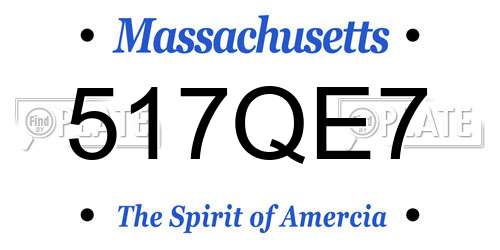 517QE7 Massachusetts License Plate