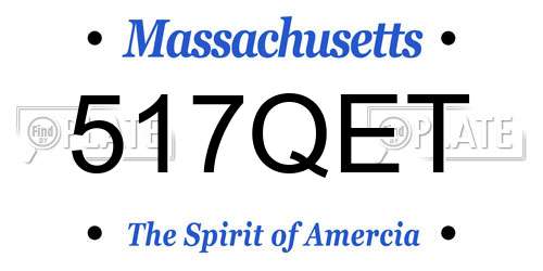 517QET Massachusetts License Plate