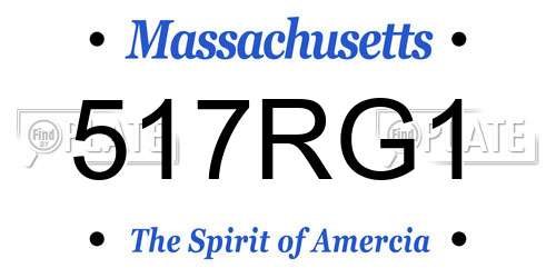 517RG1 Massachusetts License Plate