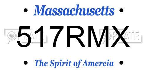 517RMX Massachusetts License Plate