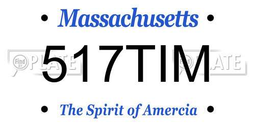 517TIM Massachusetts License Plate