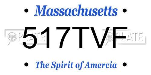 517TVF Massachusetts License Plate