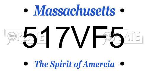 517VF5 Massachusetts License Plate