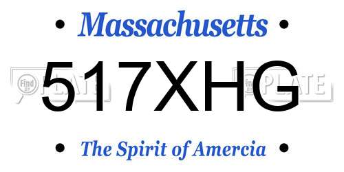 517XHG Massachusetts License Plate