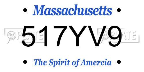 517YV9 Massachusetts License Plate