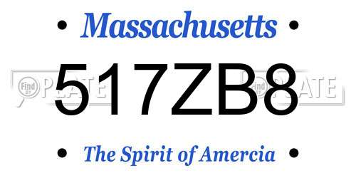 517ZB8 Massachusetts License Plate