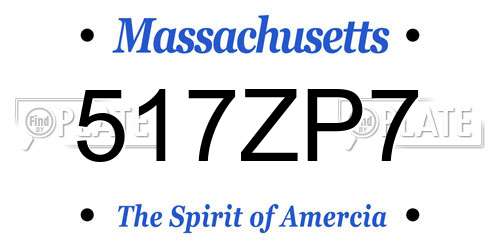 517ZP7 Massachusetts License Plate